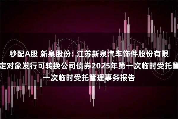 秒配A股 新泉股份: 江苏新泉汽车饰件股份有限公司向不特定对象发行可转换公司债券2025年第一次临时受托管理事务报告